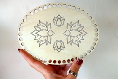 Laser cut lotus flower file, geometric vector template cnc Product Image 5