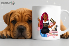 Pink Hair Lash Artist Woman PNG Boss Babe Beauty Design Product Image 5