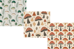 Scandinavian Mushroom Folk Digital Paper, Seamless Pattern Product Image 5