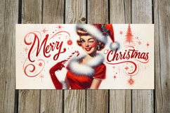 Christmas Pin up Girl | 4 vintage Sublimation Mug design PL Product Image 5