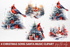 Christmas Clipart Christmas Song Santa Music Clipart Product Image 1