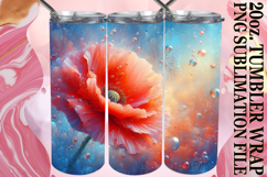 Vibrant Nights 20oz tumbler wrap, 3D Flower Product Image 1