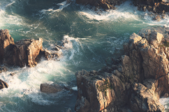 Ocean Waves Crashing Rocky Coastline Aerial View Texture Product Image 1