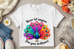 Never Let Anyone Dim Your Brilliance Colorful Peacock Product Image 1