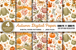 Autumn Digital Paper Backgrounds JPG Product Image 1