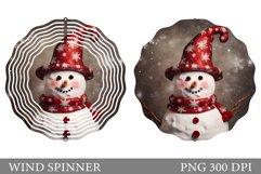 Snowman Wind Spinner Design. Winter Wind Spinner Sublimation Product Image 1