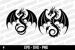 Vector logo of a fierce flying dragon with large wings Product Image 5