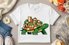 Fantasy Turtle Carrying City Cute Cartoon Turtle Town Product Image 7
