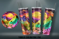 3D Autumn Tumbler Sublimation Design PNG | 3D Papercat Product Image 2