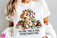 I'm Fine PNG, Christmas Sublimation Design, Funny Dog PNG Product Image 5