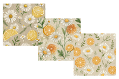 Lemon Daisy Shabby Digital Paper, Seamless Pattern Product Image 5