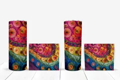 Embroidery Tumbler Sublimation, Floral Tumbler Wrap Design Product Image 5
