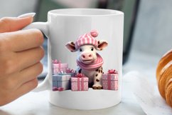 Cute Pink Christmas Animals Clipart Sublimation Product Image 5