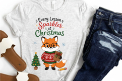 Fox Teacher Christmas PNG,Every Lesson Sparkles At Christmas Product Image 5