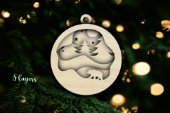 3d bear layered christmas ornaments tags files laser cut Product Image 2