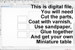 Miniature modern table digital file, laser cut dollhouse Product Image 5