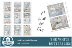 White Butterflies Junk Journal Paper Pack Product Image 5