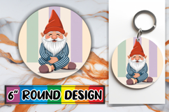 Unique Circle Keychain Magic PNG, Spring Gnomes Product Image 1