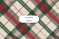 Vintage Christmas Plaid Seamless Pattern Festive Red, Green Product Image 1