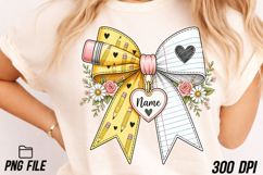 Teacher Pencil Paper Bow PNG, Teach Product Image 5