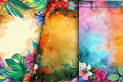 Colorful Floral Frame Painting Digital Paper Bundle Product Image 5