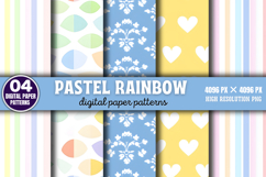 Pastel Rainbow Background Digital Paper PNG Product Image 1
