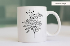 Hand Drawn Peonies Floral Bouquet SVG Product Image 5