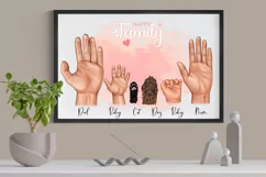 Family clipart, family hands and cat dog Product Image 3