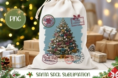 Vintage Christmas Tree Santa Sack, Christmas Tree PNG Product Image 1