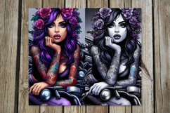 Motorcycle girl | Skinny tumbler sublimation design bundle Product Image 5
