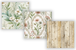 Gentle Meadow Watercolor Seamless Patterns, Neutral Nursery Product Image 5