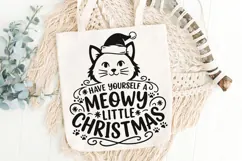 Have Yourself A Meowy Little Christmas Svg, Cat Lover Svg. Product Image 6