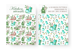 Kitchen utensils watercolor set. Cookbook. Country kitchen. Product Image 5