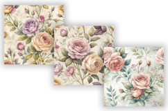 Shabby Chic Roses Seamless Pattern Bundle, Vintage Rose Product Image 5