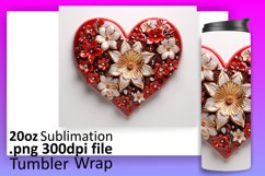 Vibrant Valentine&#039;s Charm: 3D Heart Tumbler Art Product Image 1