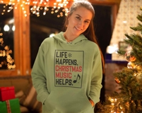 Life Happens Christmas Music Helps SVG: Preppy Christmas PNG Product Image 3
