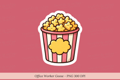 Popcorn Sublimation Sticker PNG | Digital Clipart Product Image 1