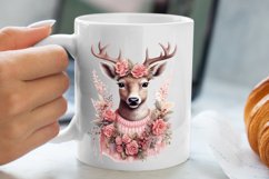 Cute Pink Christmas Animals Clipart Sublimation Product Image 5