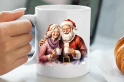 Christmas Purple Santa Claus Sublimation, Christmas PNG Product Image 5