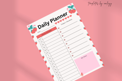 Strawberry Themed Daily Planner | Editable Canva Template Product Image 5