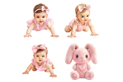 Pink baby girl clipart Product Image 2