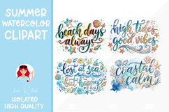 50 Super Summer Quotes Watercolor Cliparts Bundle Product Image 4