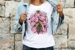 Fashionable girl with flowers clipart Product Image 7