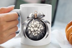 Cute Silver Christmas Watercolor Clipart, Christmas SVG Product Image 5