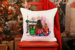 Christmas Family Look Clipart mom and kids Product Image 5