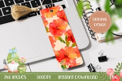 Printable Bookmark Design, Orange Flowers Bookmark Product Image 1