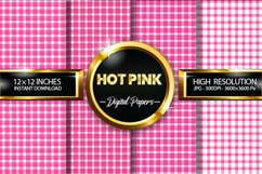 Hot Pink Gingham Digital Papers - 04 Variations Product Image 1