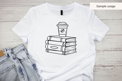 Hand Drawn Stack Of Books And Coffee SVG Product Image 5