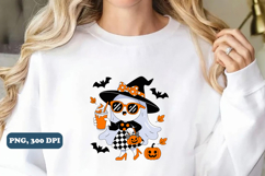 Cute Funny Ghost Pumpkin Halloween Png Sublimation Product Image 5