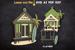 Beach Houses Ornaments SVG laser cut files for Glowforge Product Image 5